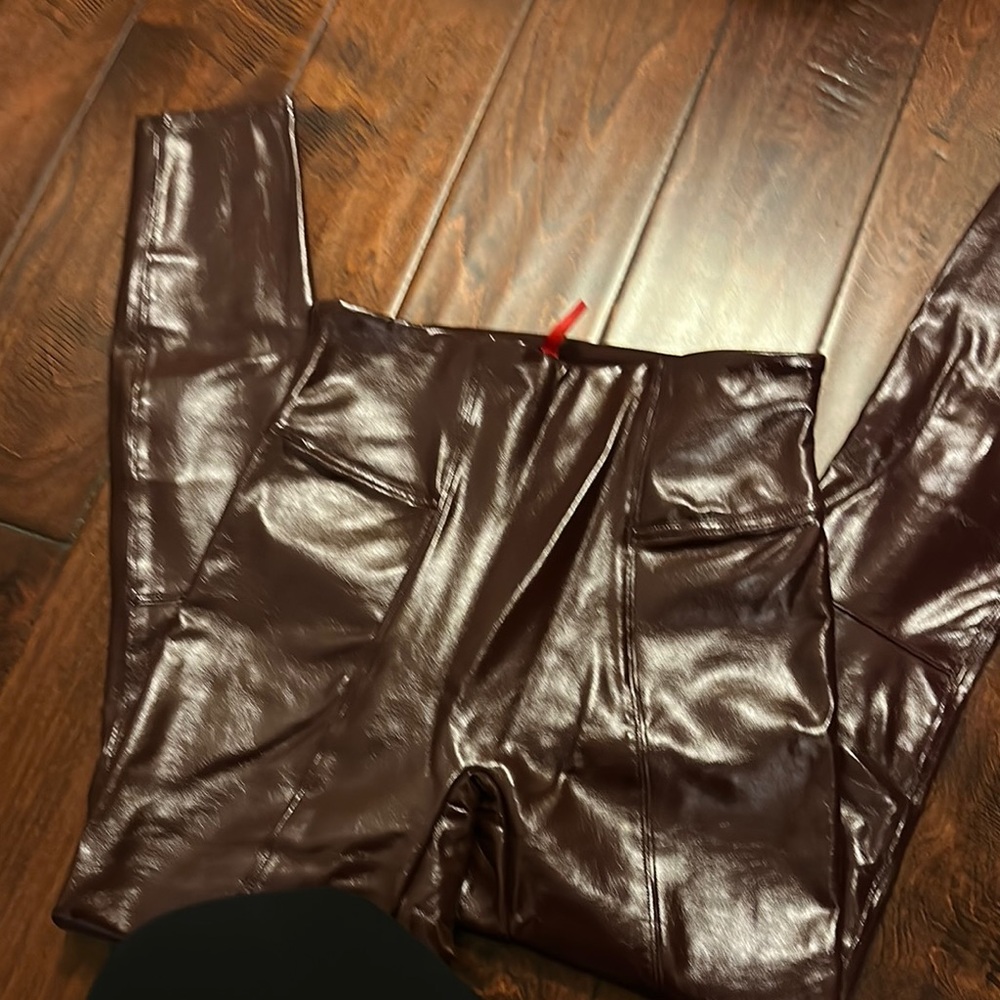 SPANX Shiny Brown Leggings